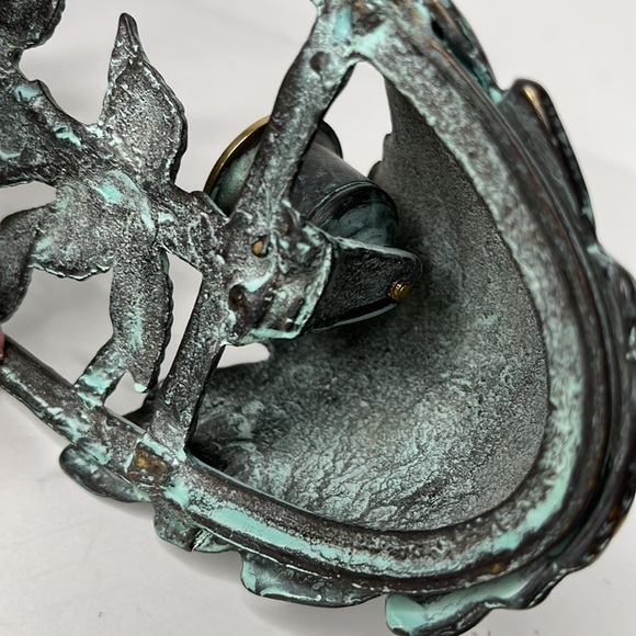 Antiqued Patina Brass 16.5” Tall Wall Sconce Candle Hanger‎ with Rose Embossed - Picture 11 of 11